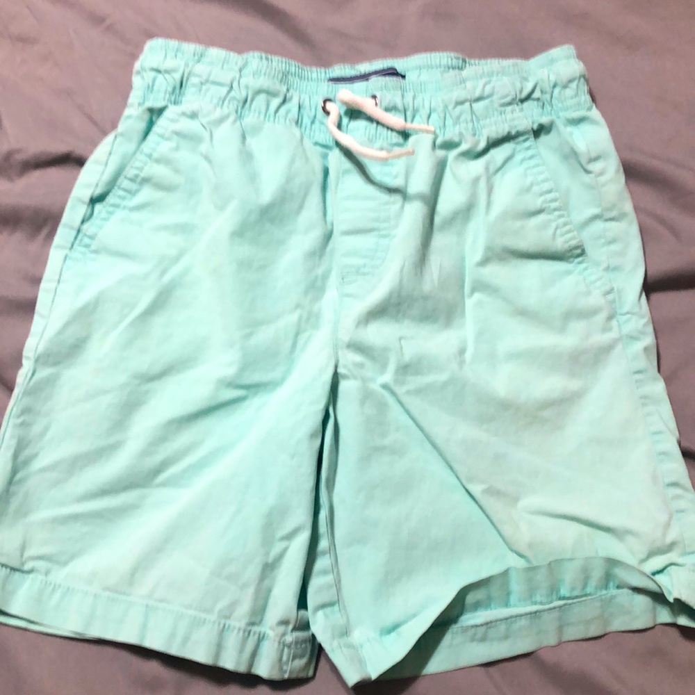 Crown & Ivy boys swim trunks shorts aqua blue/light bluish green. Size 12.